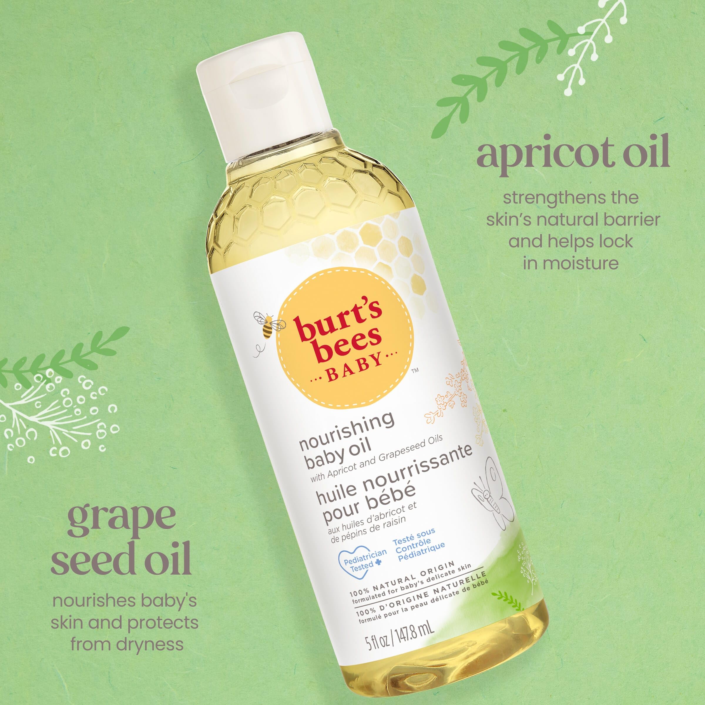 Foto 3 pulgar | Aceite Para Bebés Burt's Bees Nutritivo 100% Natural, 150 Ml - Venta Internacional.
