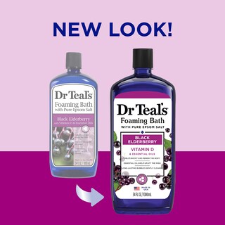Foto 2 | Baño Espumoso Dr. Teal's Black Elderberry Con Vitamina D, 1 Litro (x4) - Venta Internacional.