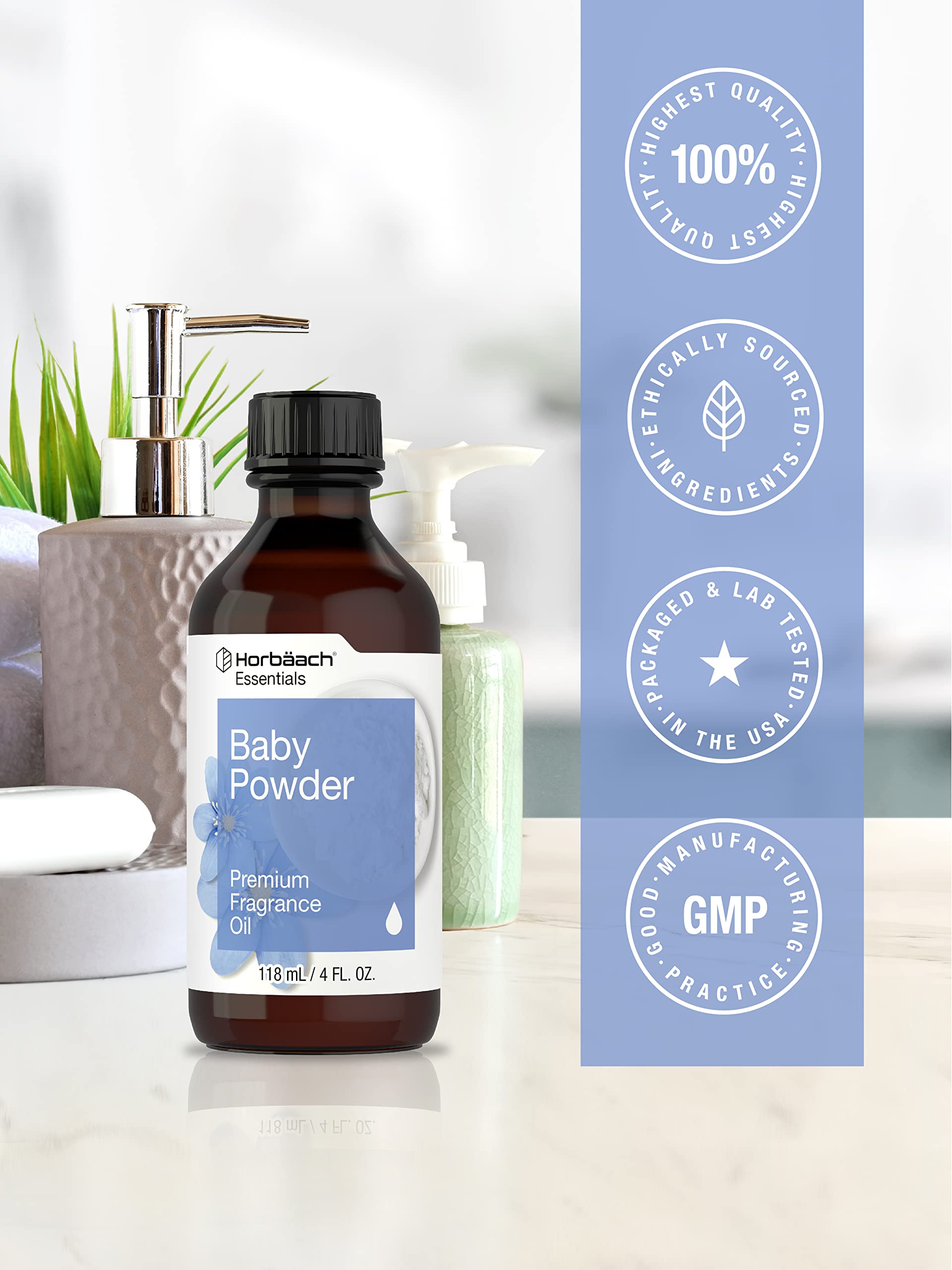 Foto 5 | Aceite Aromático Horbäach Baby Powder 118 Ml Para Difusores Y Más - Venta Internacional.