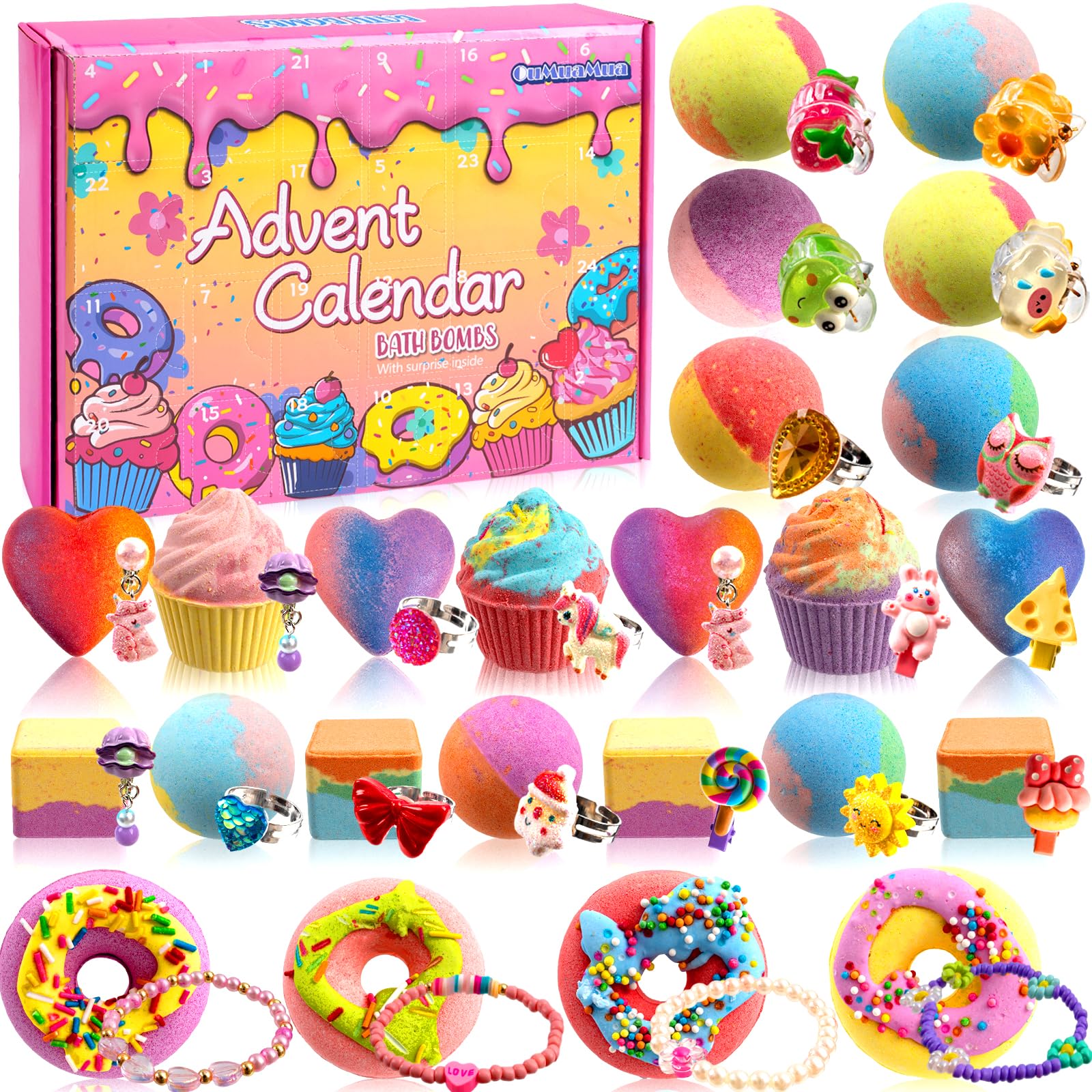 Foto 2 pulgar | Bombas De Baño Con Calendario De Adviento 2024 Para Niños Con Juguetes Sorpresa - Venta Internacional.