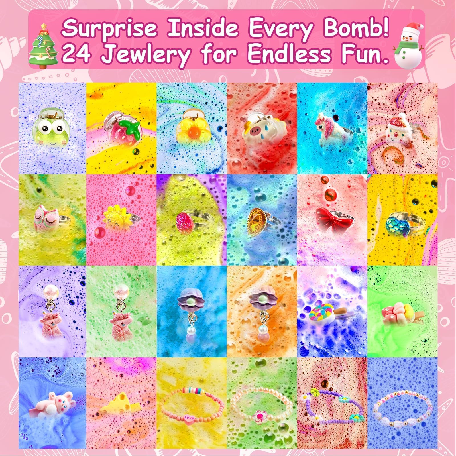 Foto 4 pulgar | Bombas De Baño Con Calendario De Adviento 2024 Para Niños Con Juguetes Sorpresa - Venta Internacional.