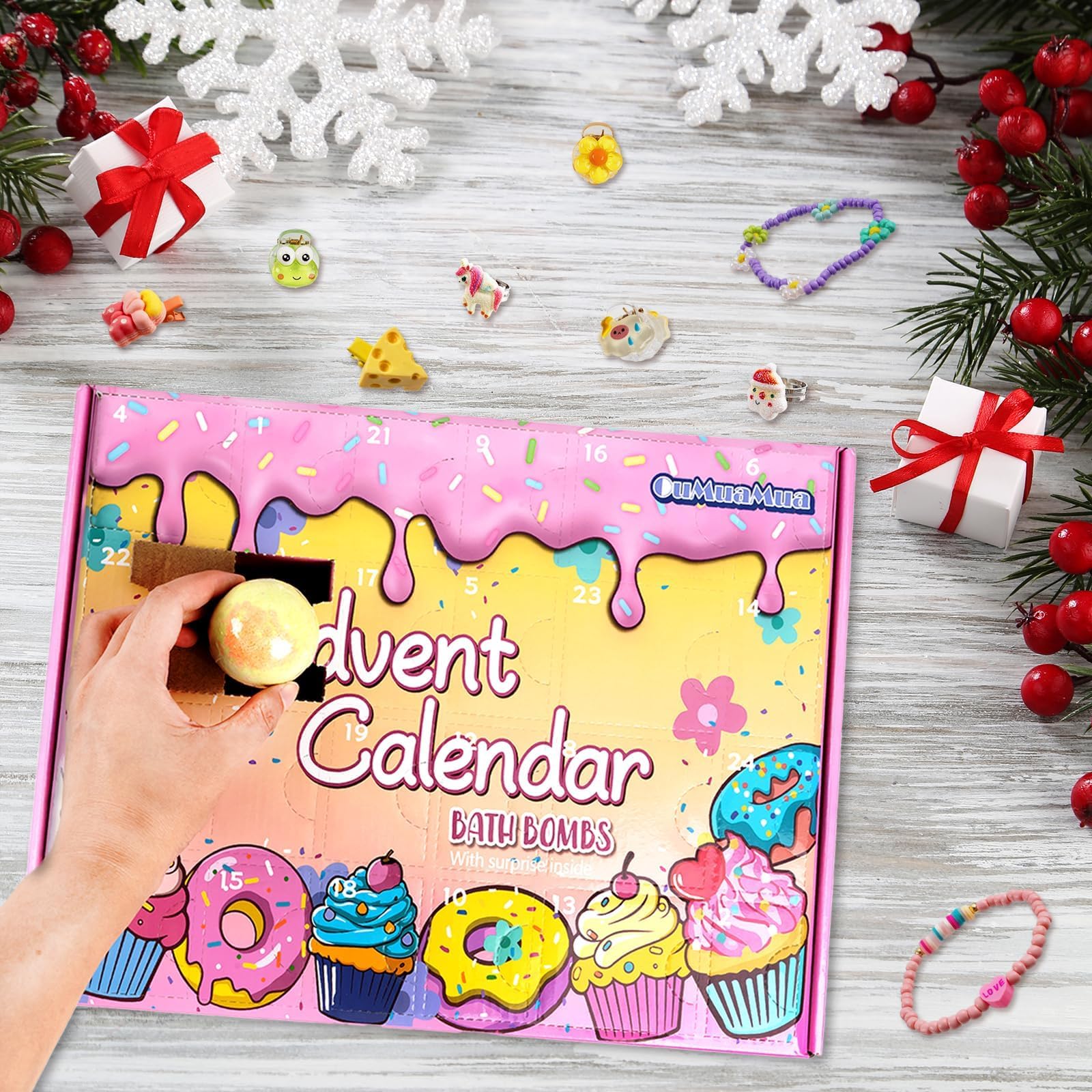 Foto 5 | Bombas De Baño Con Calendario De Adviento 2024 Para Niños Con Juguetes Sorpresa - Venta Internacional.