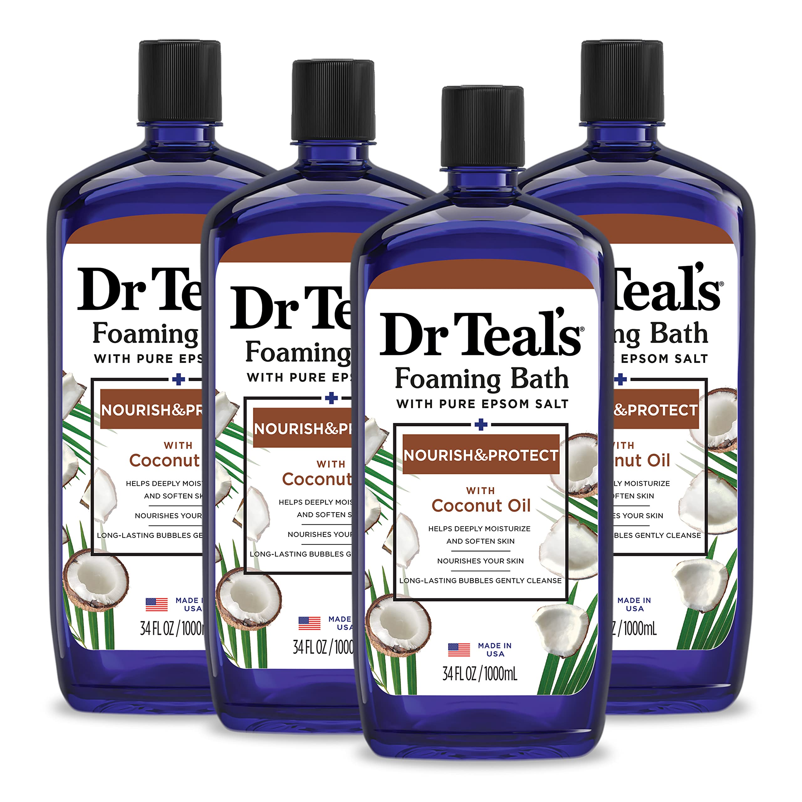 Foto 1 | Baño Espumoso Dr. Teal's Nourish & Protect Con Sal De Epsom, 1 Litro (x4) - Venta Internacional.