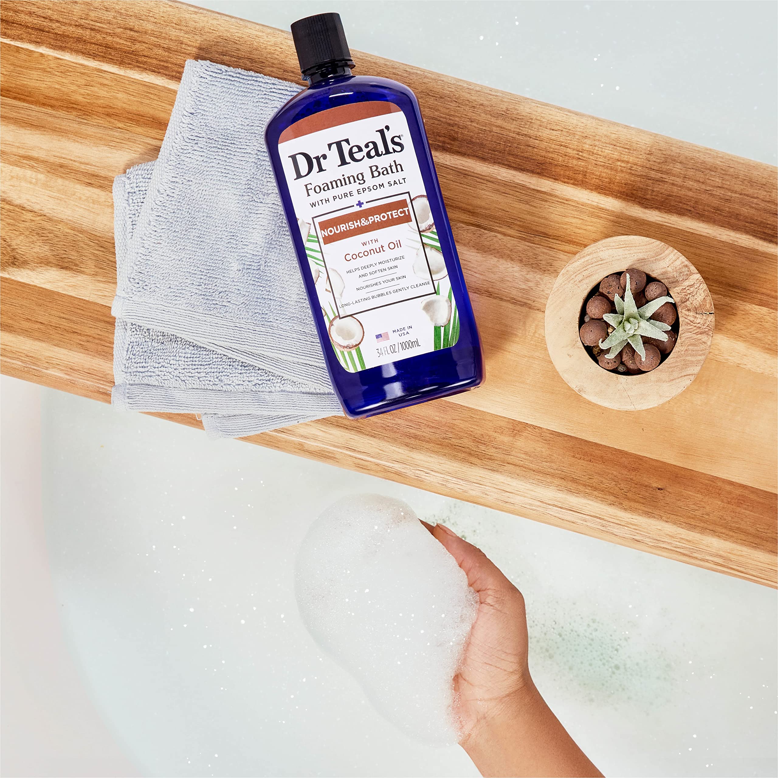 Foto 6 | Baño Espumoso Dr. Teal's Nourish & Protect Con Sal De Epsom, 1 Litro (x4) - Venta Internacional.