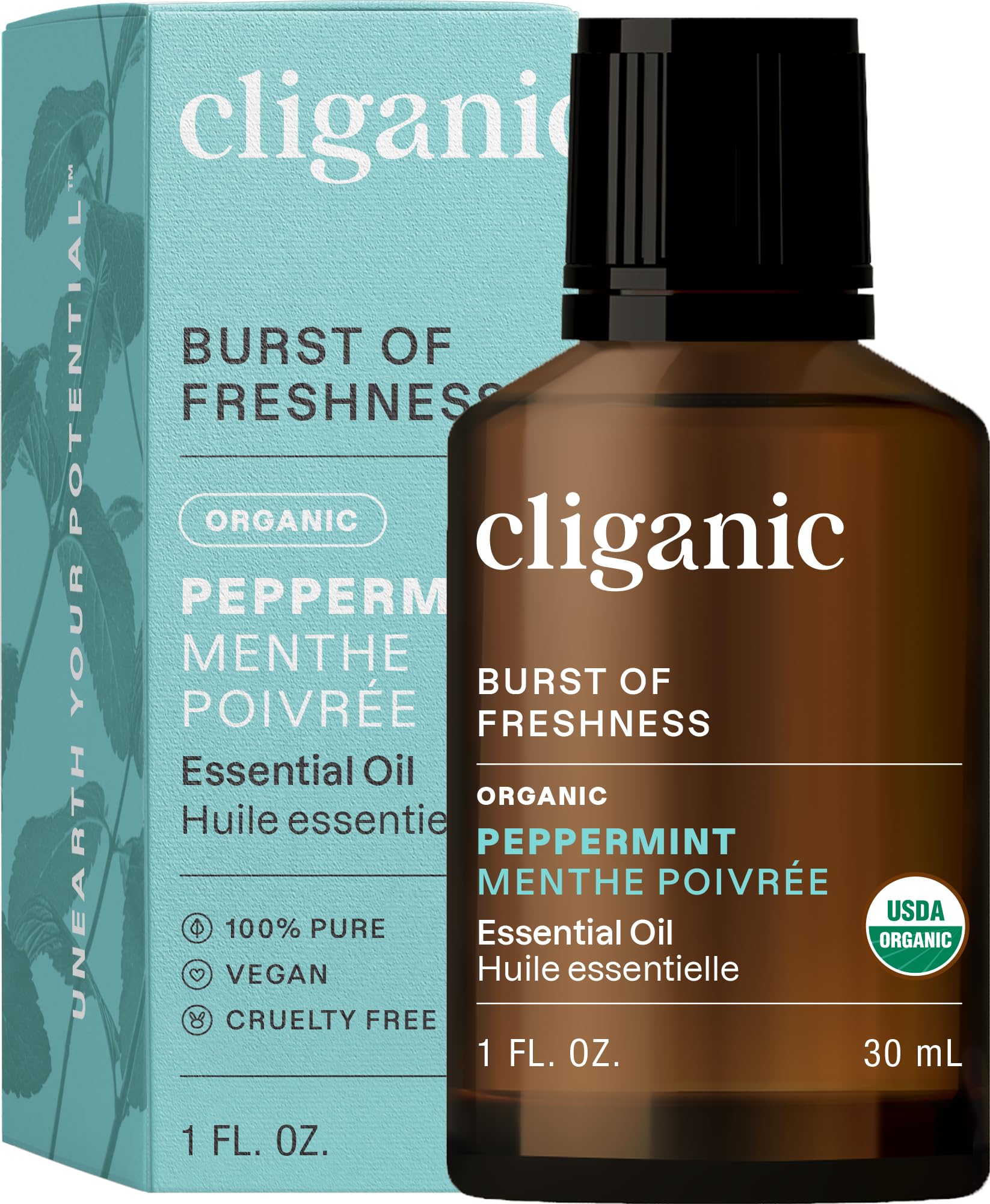 Foto 1 | Aceite Esencial De Menta Orgánica Cliganic, 30 Ml, 100% Puro - Venta Internacional.