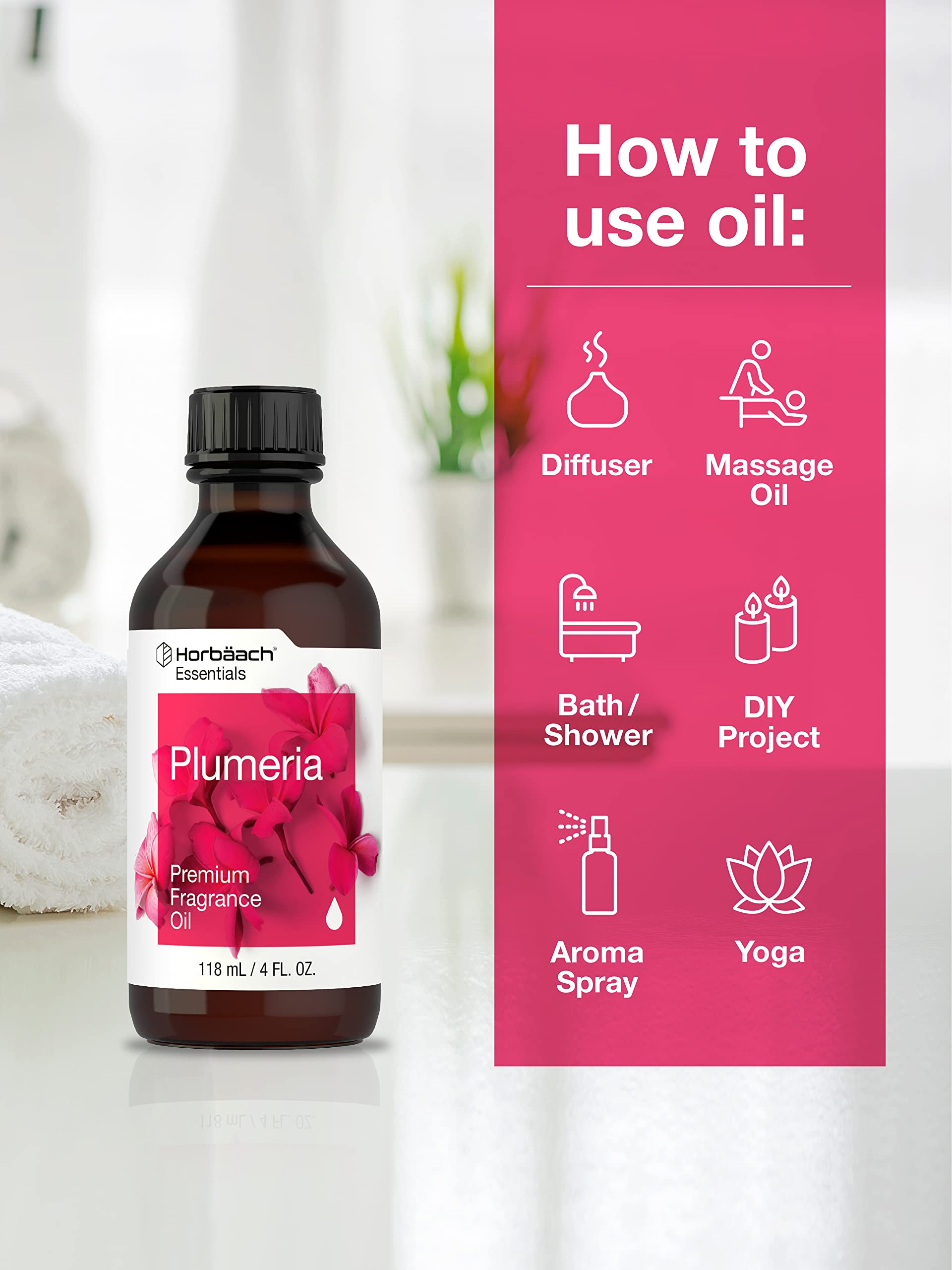 Foto 4 pulgar | Aceite Aromático Horbäach Plumeria 118 Ml De Primera Calidad - Venta Internacional.