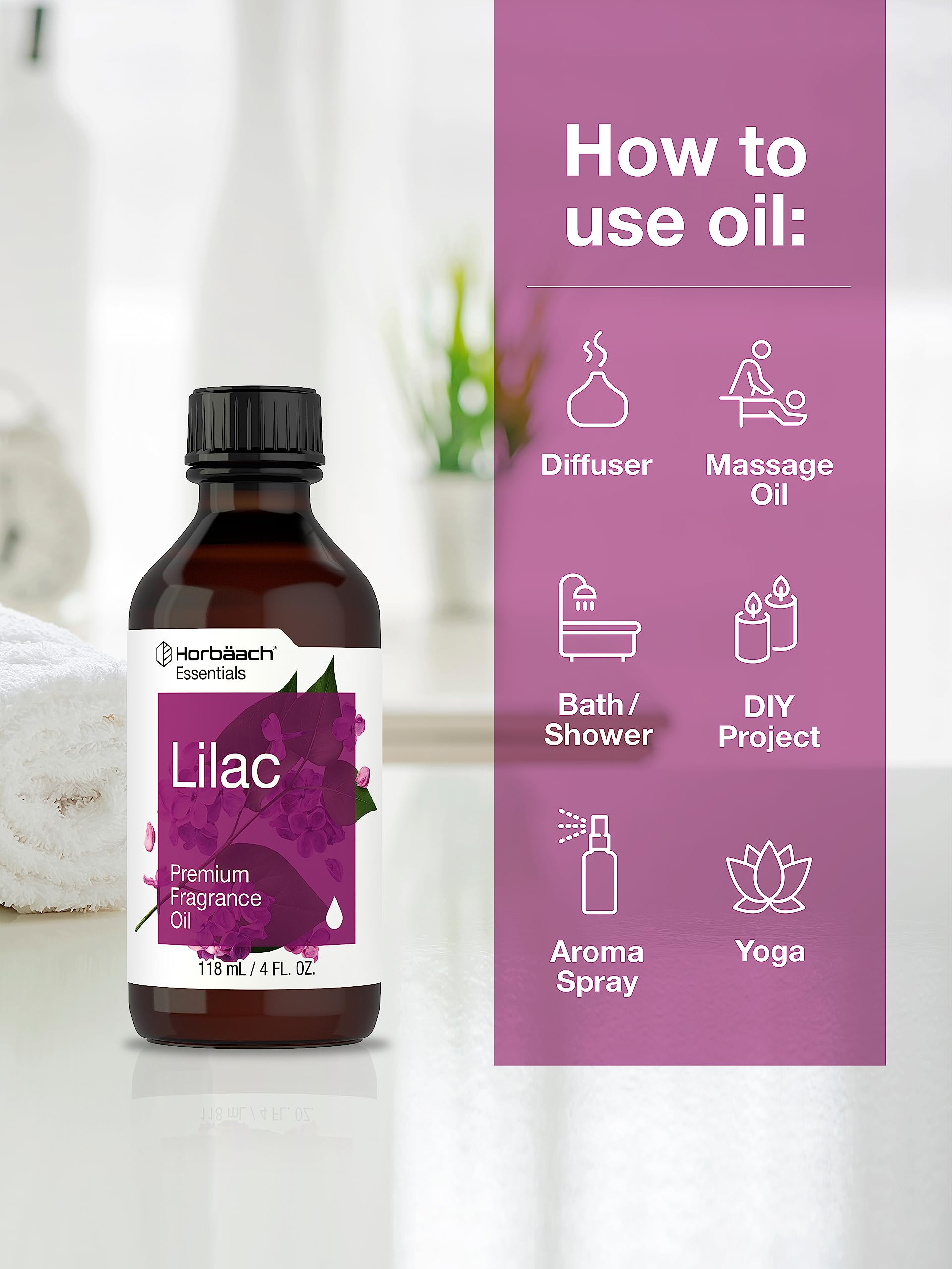 Foto 4 pulgar | Aceite Aromático Horbäach Lilac, 118 Ml, Grado Premium - Venta Internacional.
