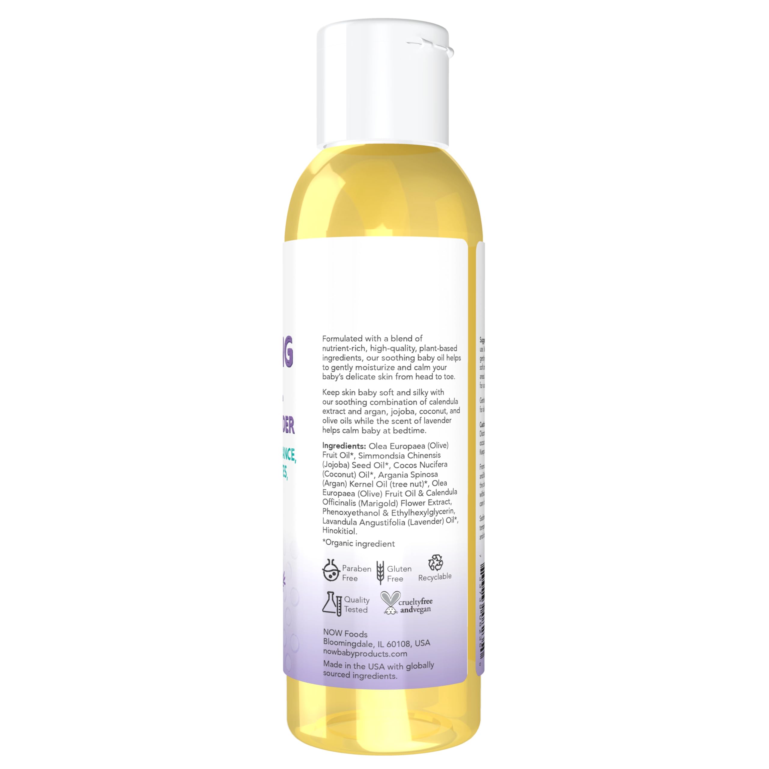Foto 3 pulgar | Baby Oil Now Foods, Relajante Y Relajante, Lavanda, 120 Ml - Venta Internacional.