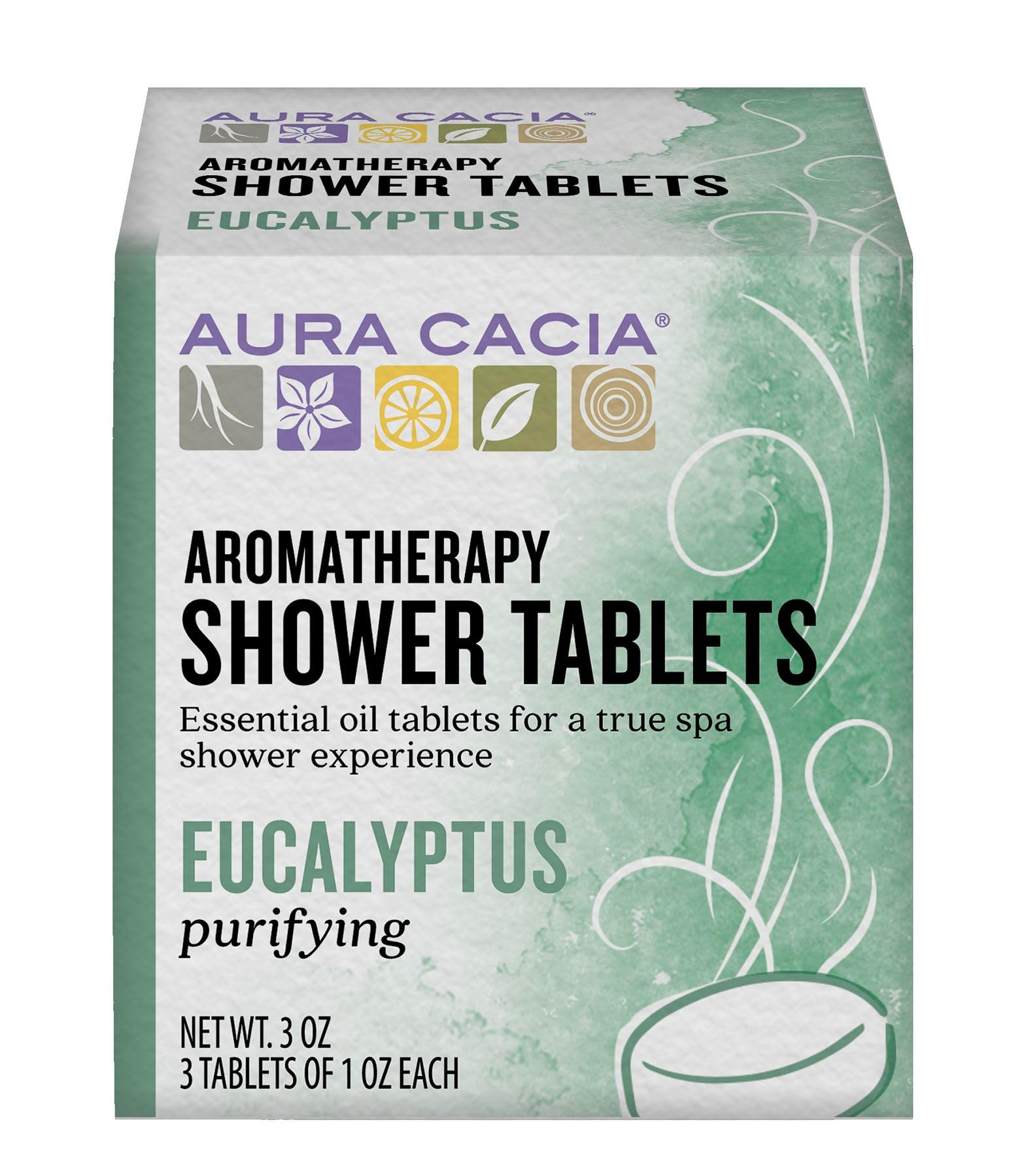 Foto 2 pulgar | Tableta De Ducha Aura Cacia Purifying Eucalyptus 30 Ml X3 - Venta Internacional.