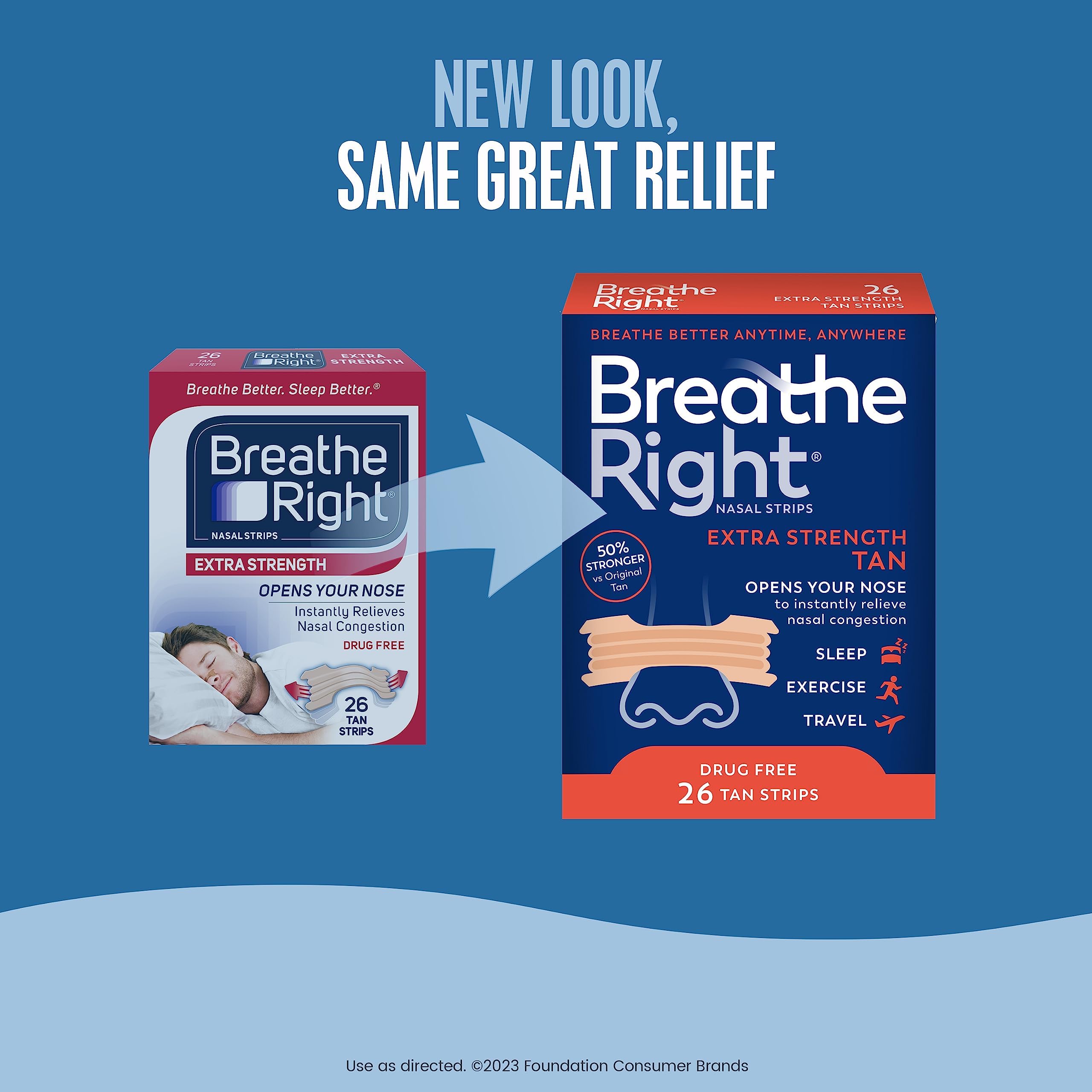Foto 6 | Tiras Nasales Breathe Right Extra Strength Broncean, 26 Unidades - Venta Internacional.
