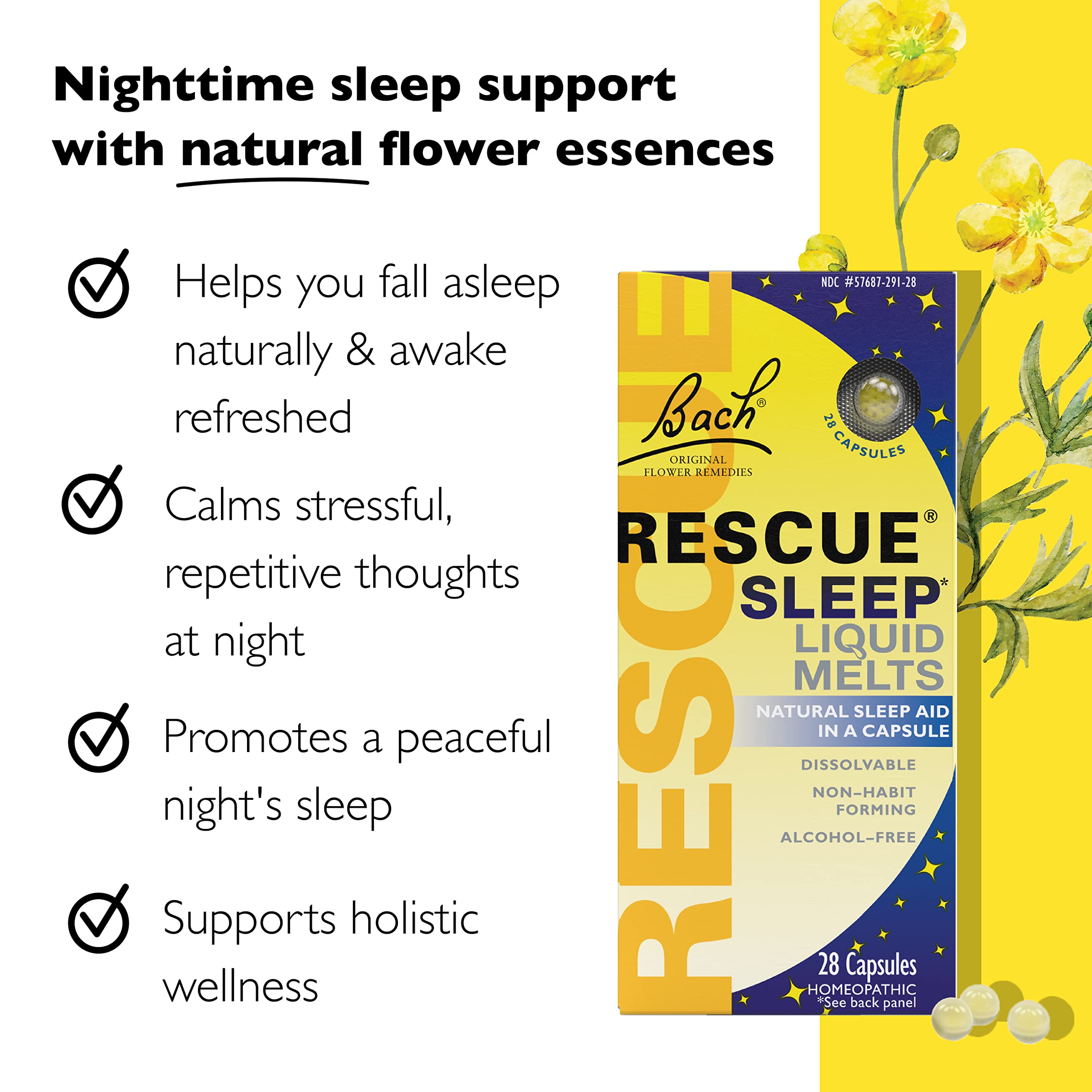 Foto 3 pulgar | El Líquido Sleep Aid Rescue Bach Rescue Sleep Se Derrite, 28 Unidades - Venta Internacional.