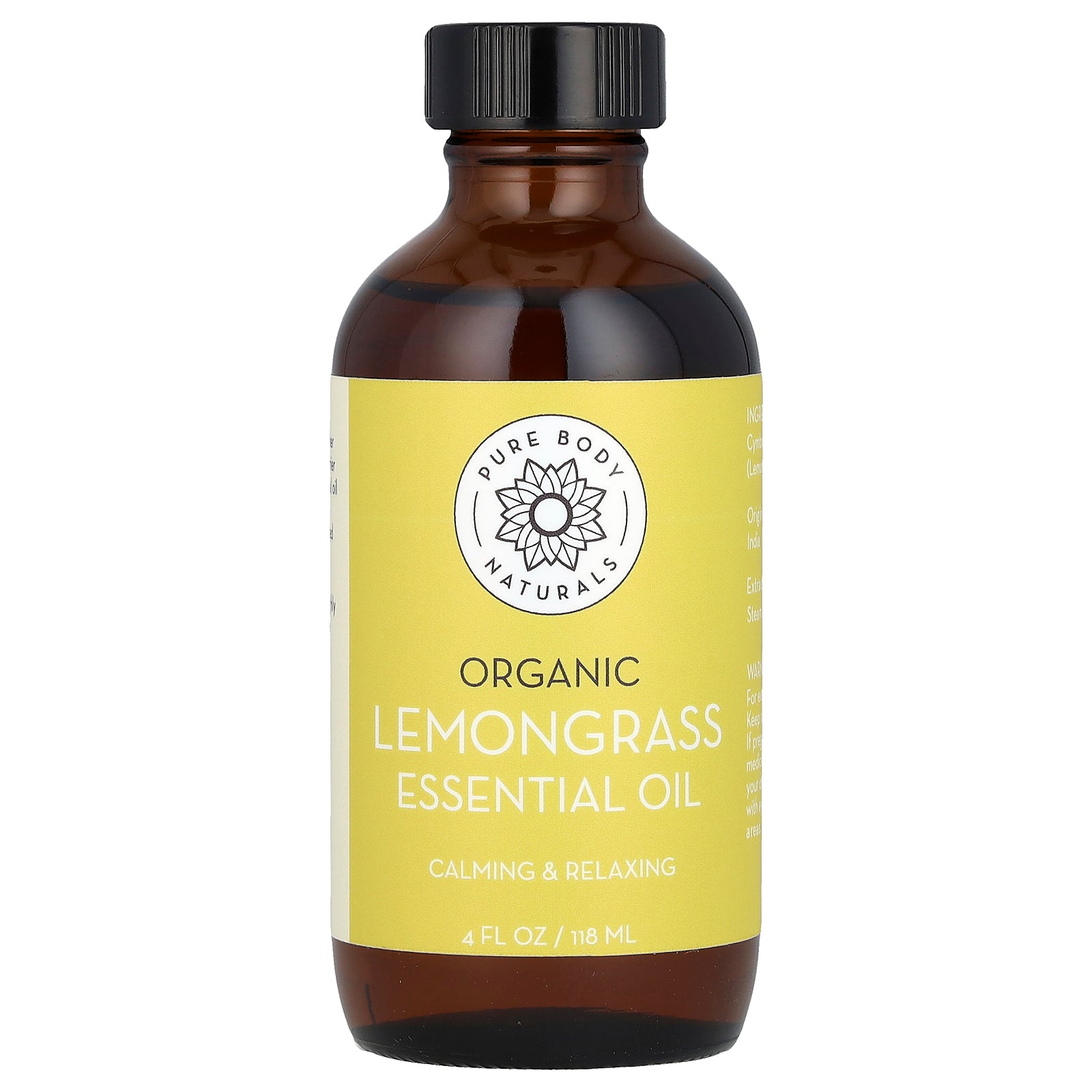 Foto 2 pulgar | Aceite Esencial Pure Body Naturals Organic Lemongrass 118 Ml - Venta Internacional.