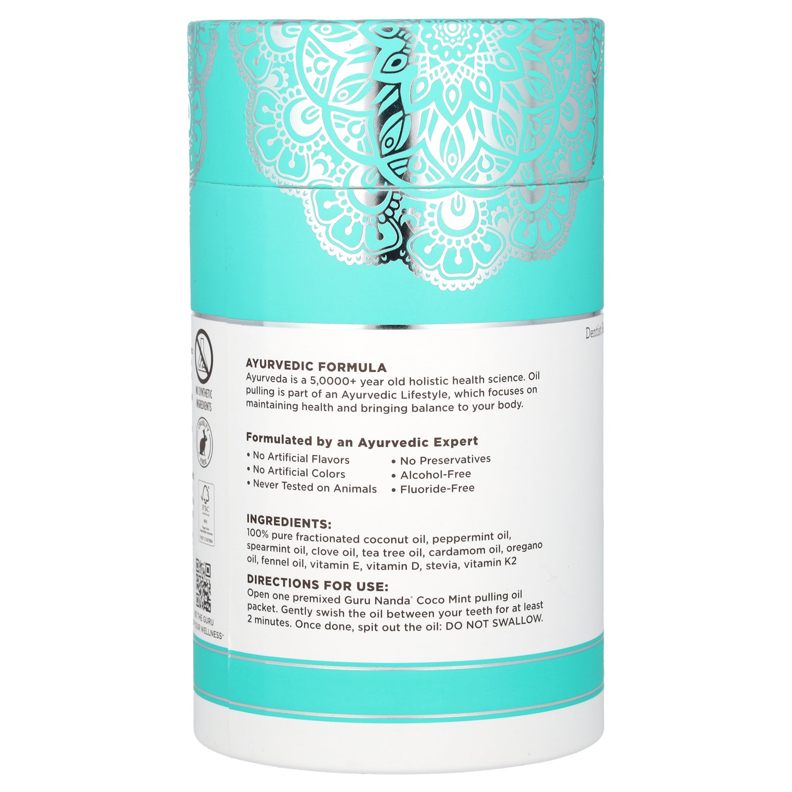 Foto 3 pulgar | Oil Pulling Gurunanda, Blanqueador, Coco Y Menta, 12 Ml, Paquete De 28 - Venta Internacional.