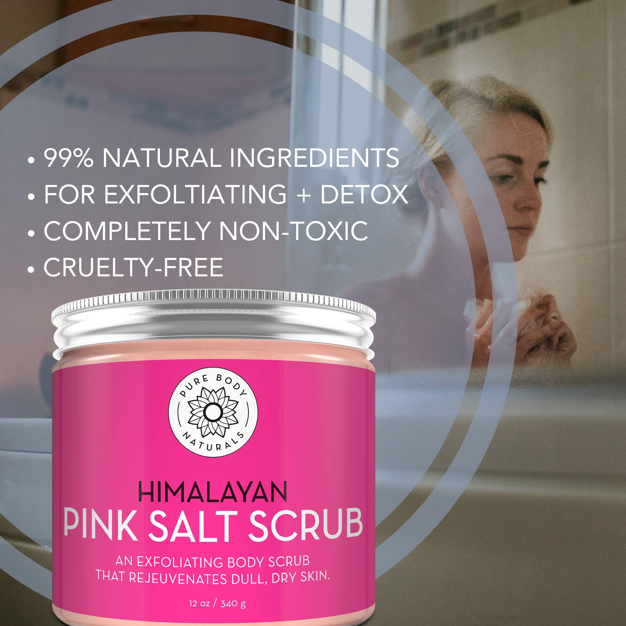 Foto 6 pulgar | Exfoliante De Sal Pure Body Naturals Himalayan 355 Ml Con Aceite De Almendras - Venta Internacional.