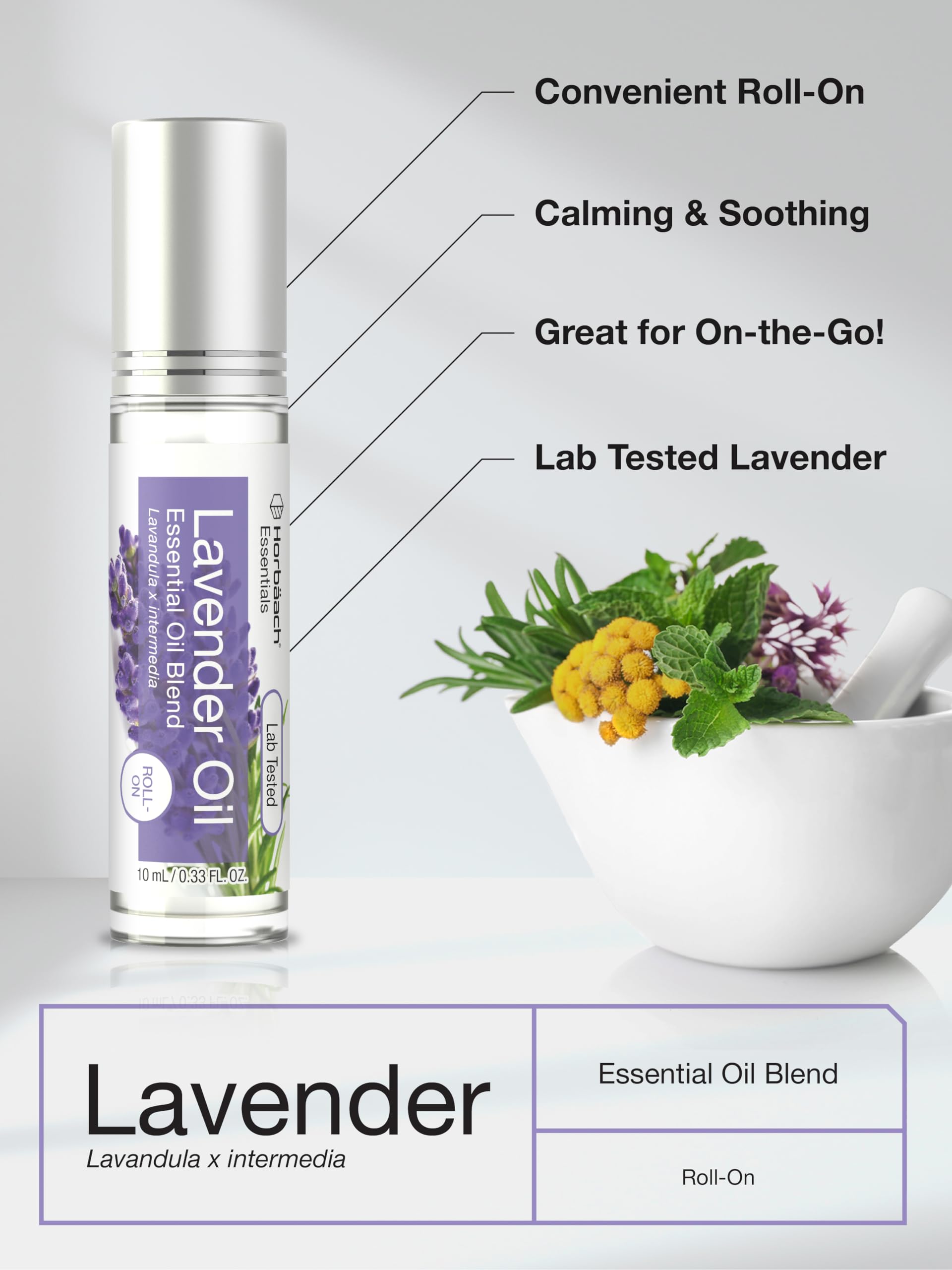 Foto 3 pulgar | Aceite Esencial Roll On Horbäach Lavanda 10 Ml (paquete De 2) - Venta Internacional.