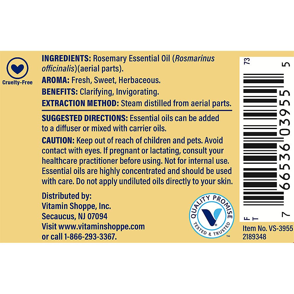 Foto 5 pulgar | Aceite Esencial The Vitamin Shoppe Rosemary 30 Ml - Venta Internacional.