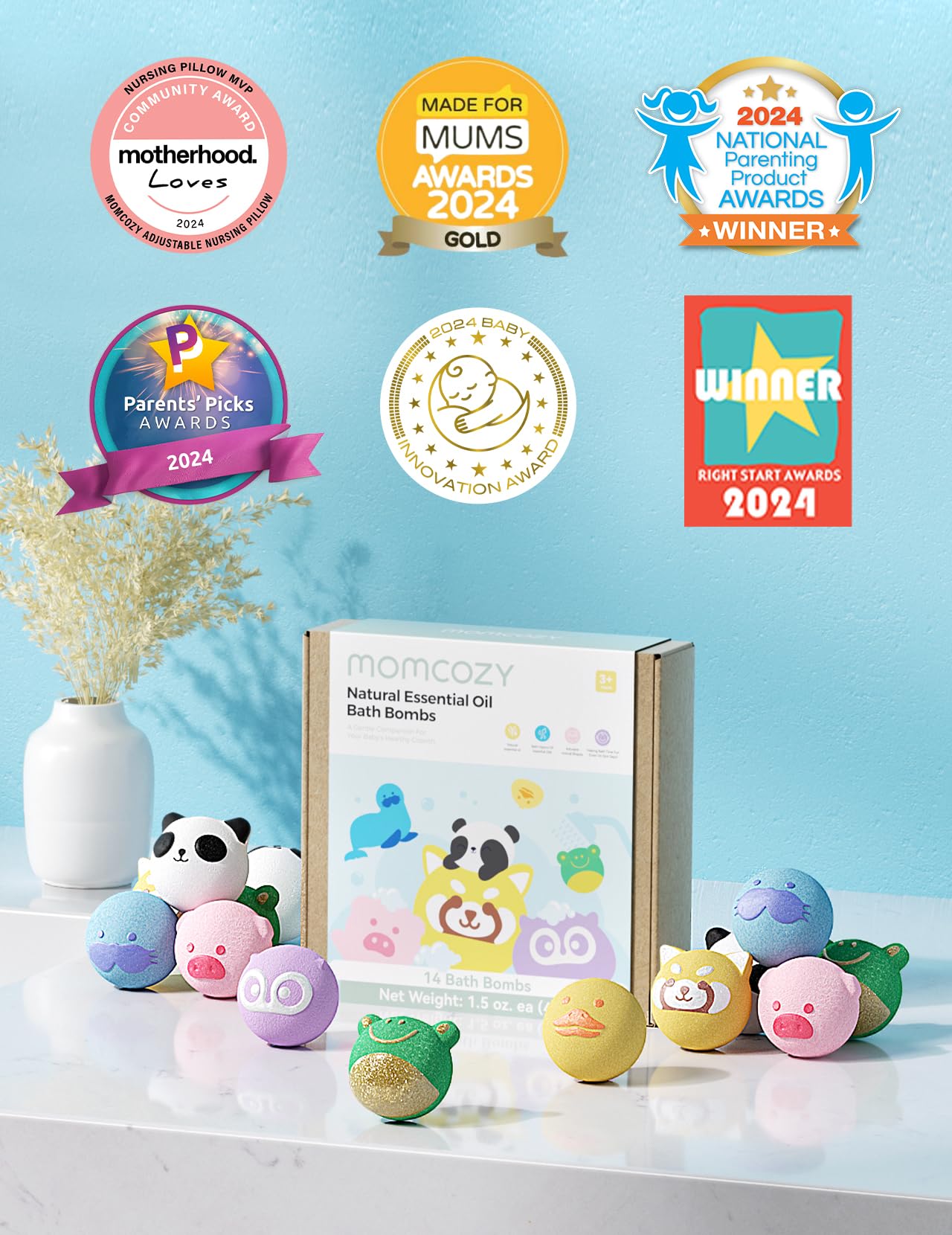 Foto 7 pulgar | Bath Bombs Momcozy, Aceite Esencial Natural Y Orgánico, Juego De 14 Unidades - Venta Internacional.