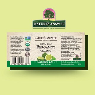 Foto 2 | Aceite Esencial De Bergamota Orgánica Nature's Answer 15 Ml - Venta Internacional.
