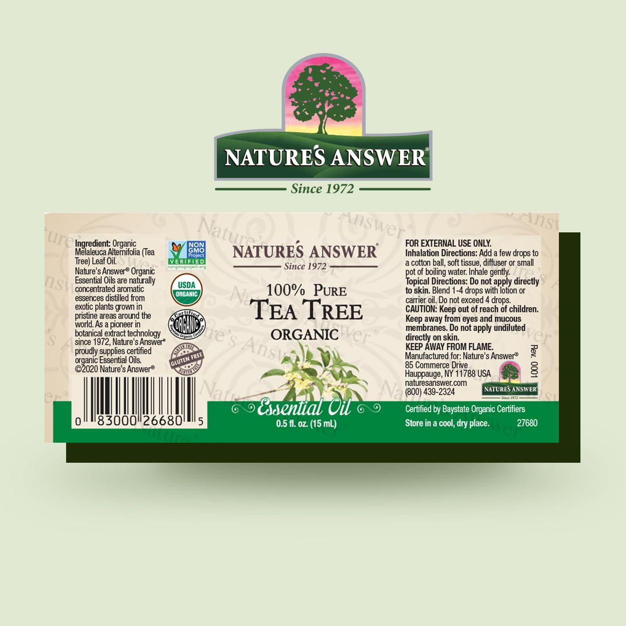 Foto 3 pulgar | Aceite Esencial De Árbol De Té Nature's Answer, 15 Ml, 100% Orgánico - Venta Internacional.