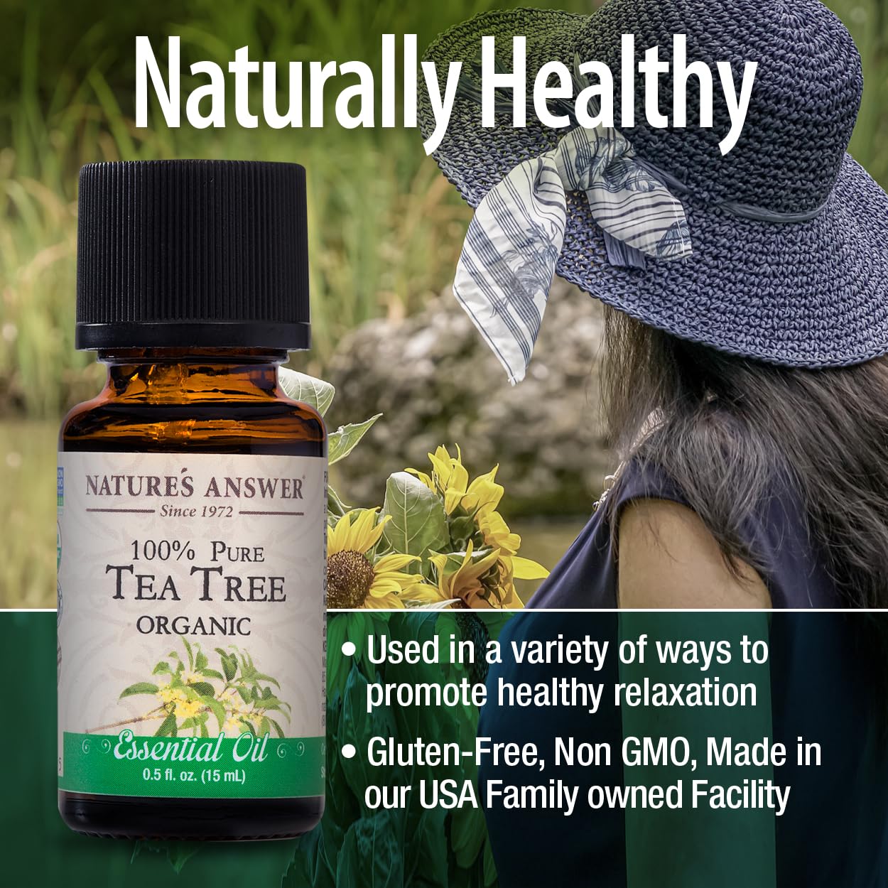 Foto 5 pulgar | Aceite Esencial De Árbol De Té Nature's Answer, 15 Ml, 100% Orgánico - Venta Internacional.