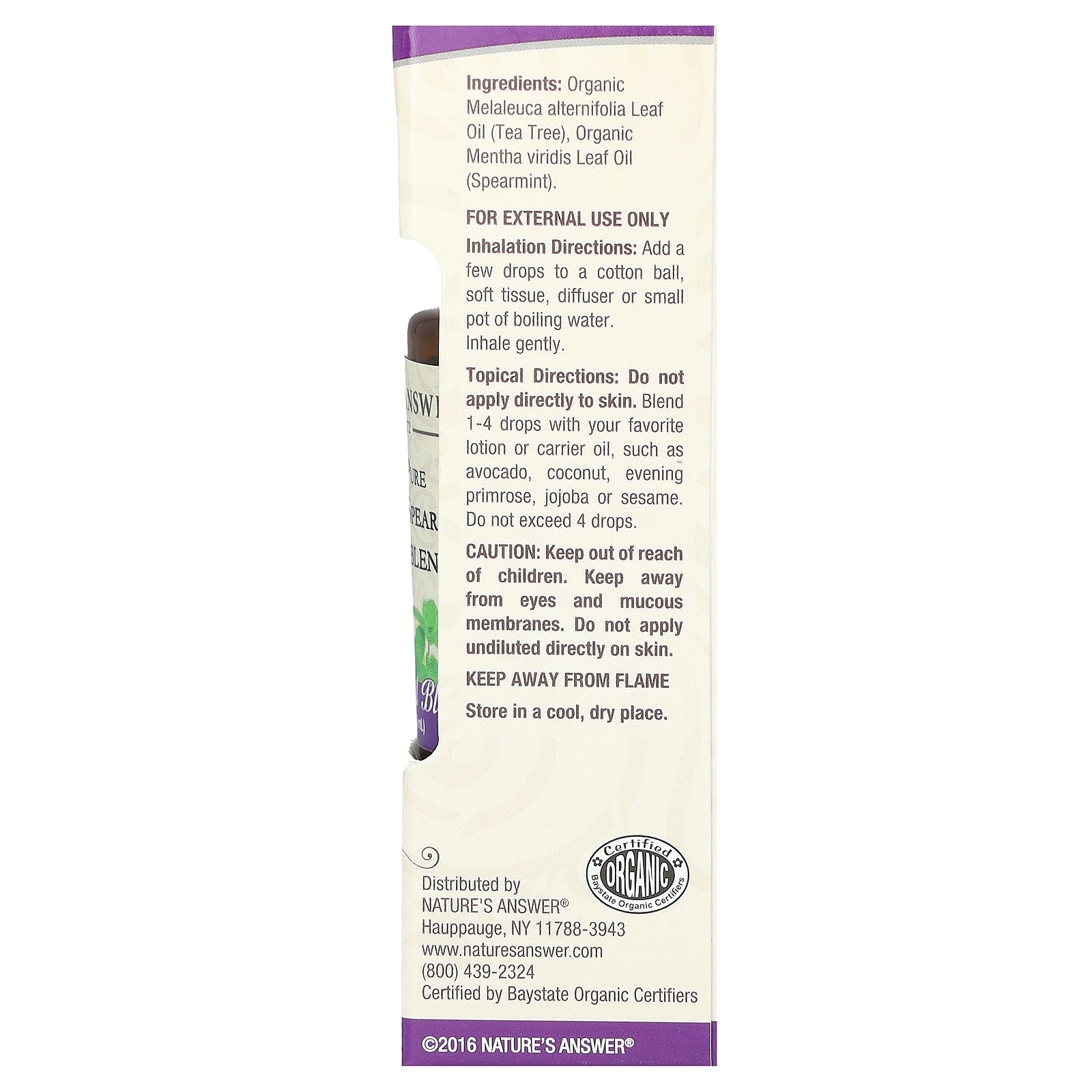 Foto 4 pulgar | Mezcla De Aceites Esenciales Nature's Answer, Árbol De Té Y Menta Verde, 15 Ml - Venta Internacional.
