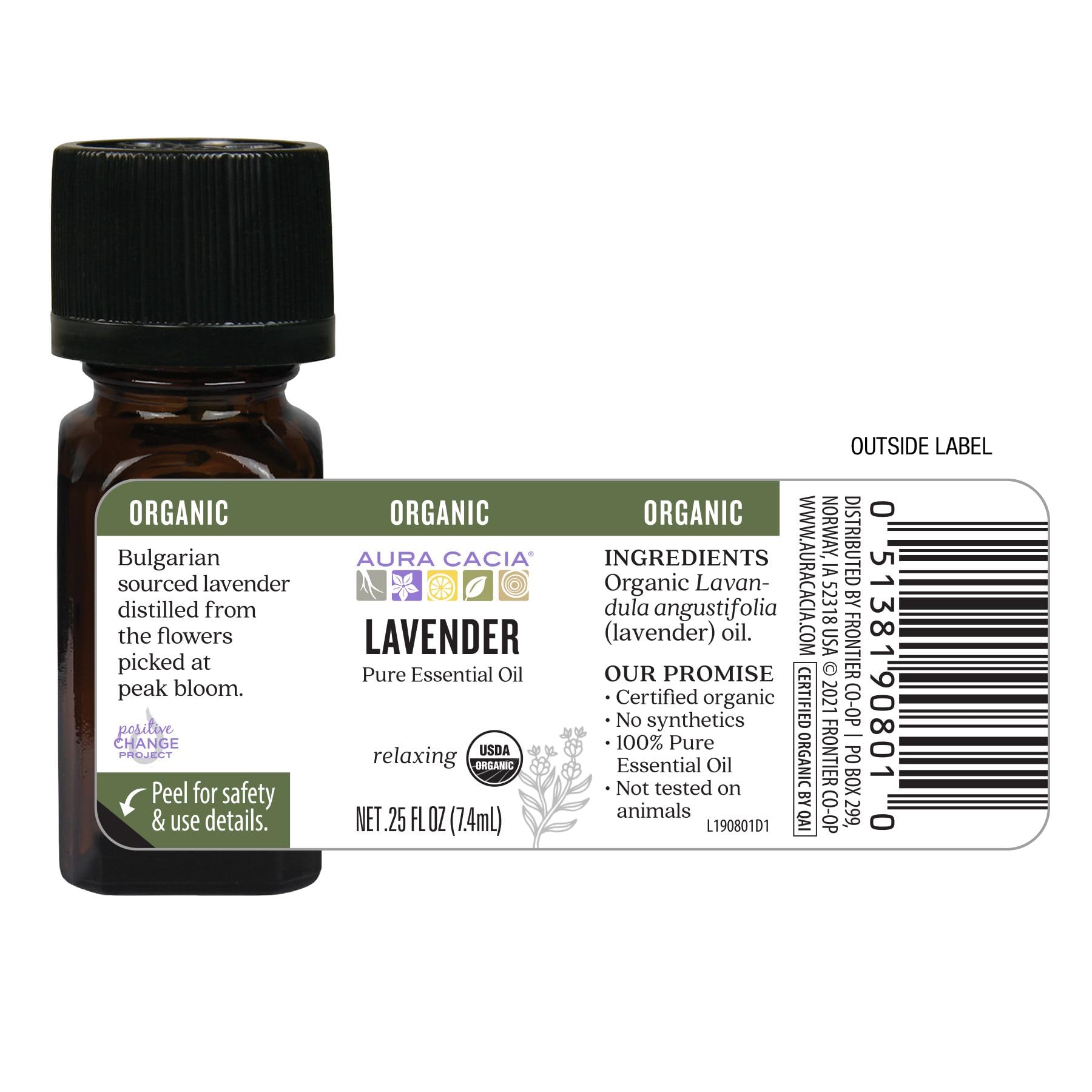 Foto 5 pulgar | Aceite Esencial Aura Cacia Pure Organic Lavanda 7 Ml - Venta Internacional.
