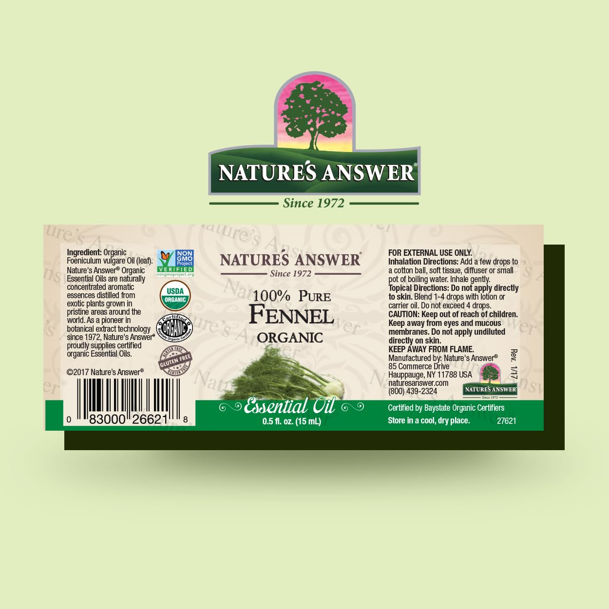 Foto 3 pulgar | Aceite Esencial Nature's Answer De Hinojo Dulce, 15 Ml - Venta Internacional.