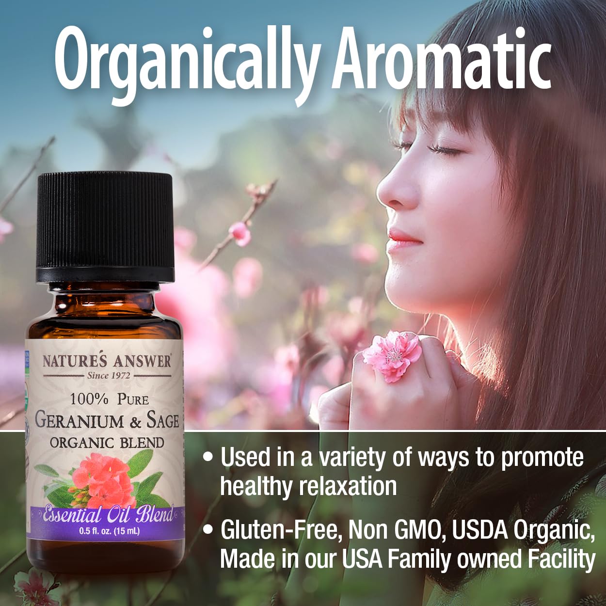 Foto 5 pulgar | Mezcla De Aceites Esenciales Nature's Answer Geranio/salvia 15 Ml - Venta Internacional.