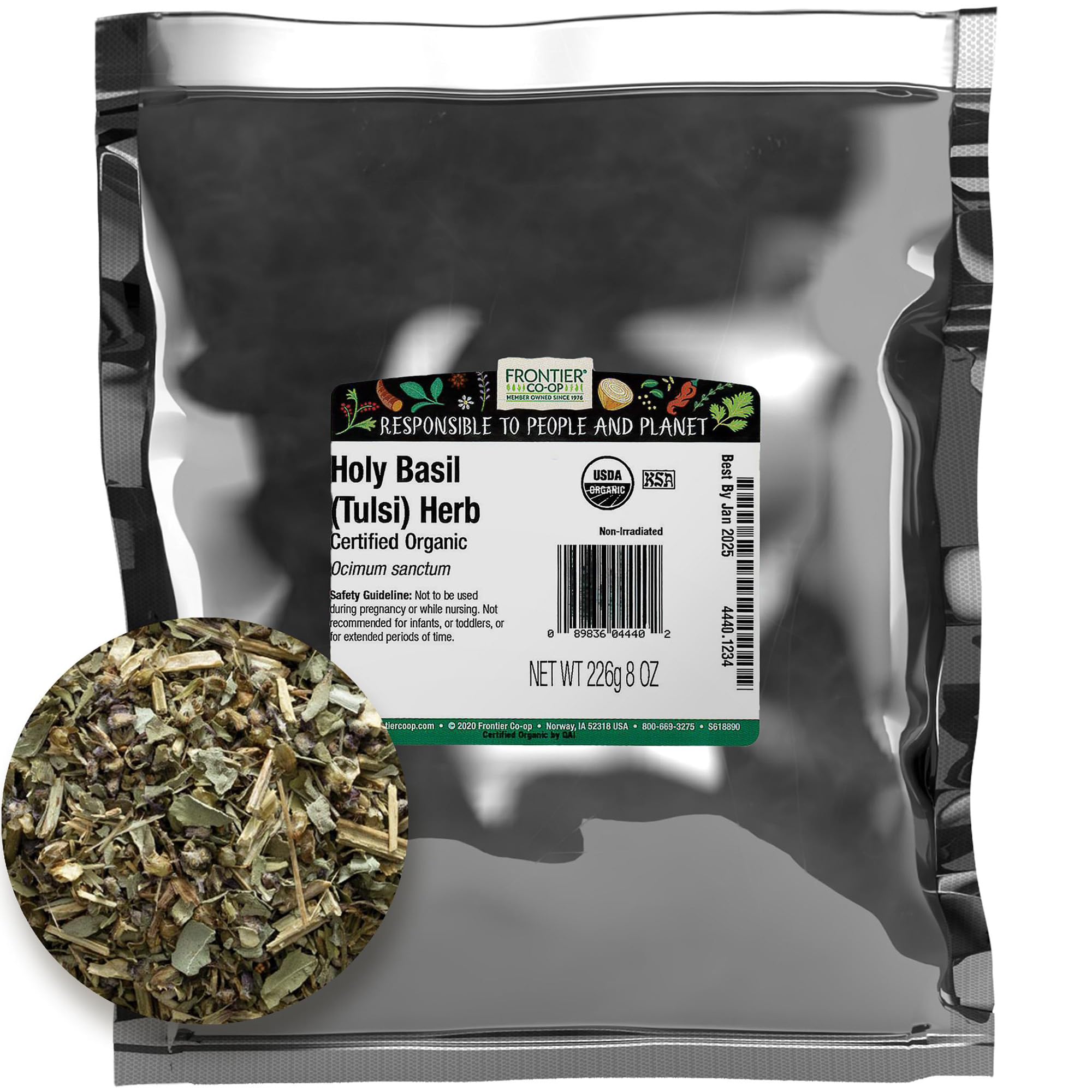 Foto 1 | Albahaca Sagrada Orgánica Tulsi De Herb Frontier Co-op, 250 Ml - Venta Internacional.