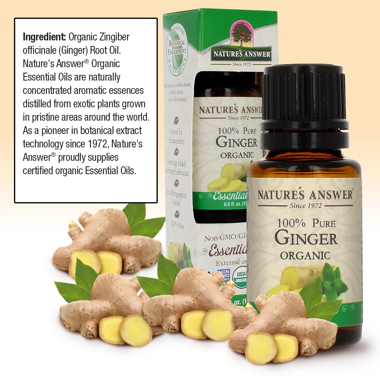 Foto 4 pulgar | Aceite Esencial Nature's Answer De Raíz De Jengibre 15 Ml Usda Organic - Venta Internacional.