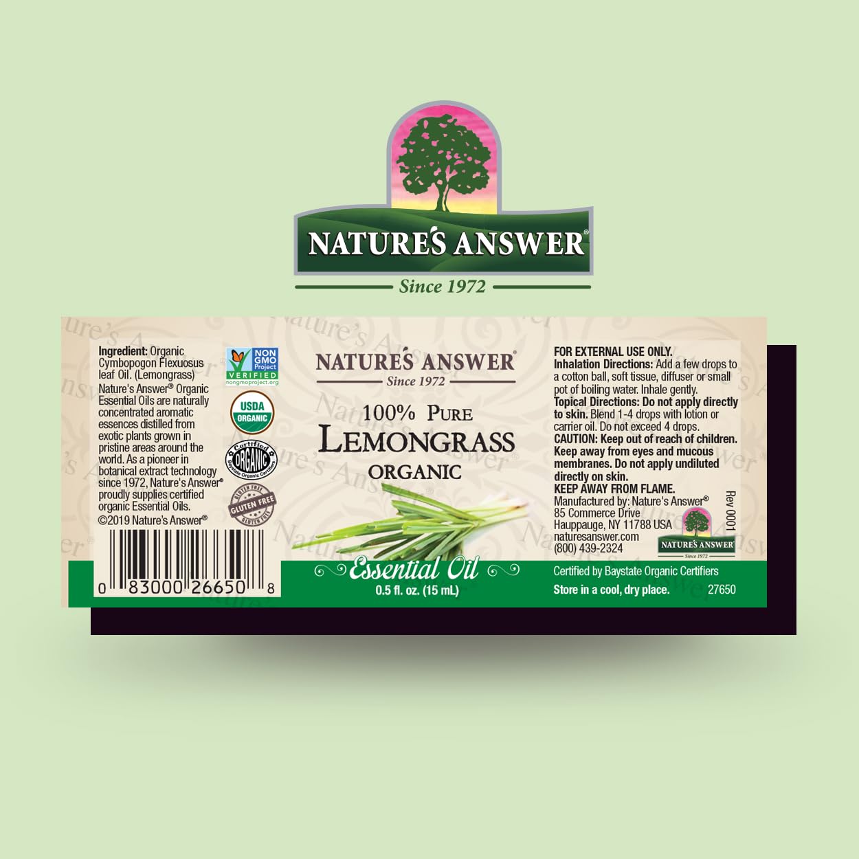 Foto 2 | Aceite Esencial Nature's Answer Lemongrass 15 Ml 100% Orgánico - Venta Internacional.