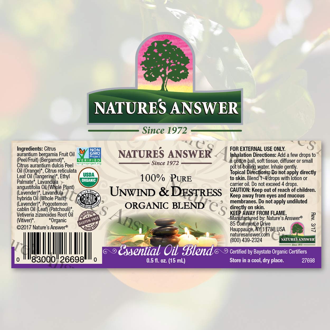 Foto 3 pulgar | Mezcla De Aceites Esenciales Nature's Answer Unwind/d-stress 15 Ml - Venta Internacional.