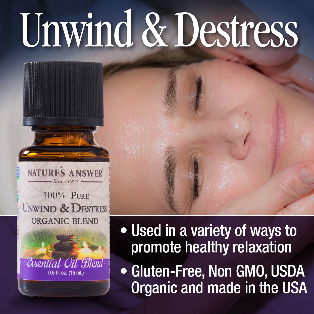 Foto 4 pulgar | Mezcla De Aceites Esenciales Nature's Answer Unwind/d-stress 15 Ml - Venta Internacional.