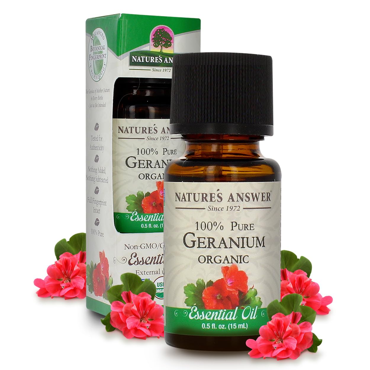 Foto 2 pulgar | Aceite Esencial De Geranio Nature's Answer, 15 Ml, 100% Orgánico Puro - Venta Internacional.