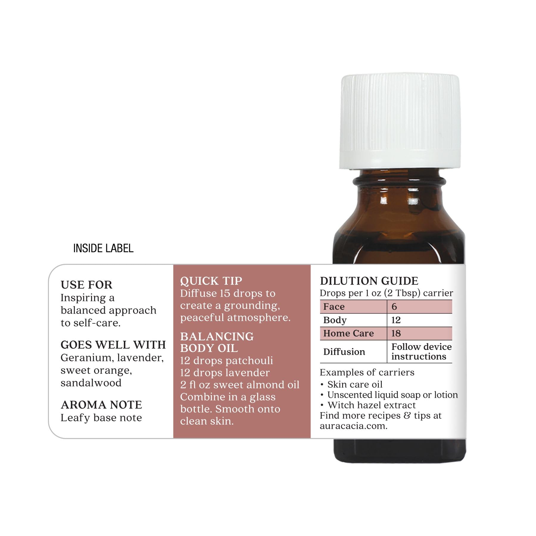 Foto 3 pulgar | Perfume Aura Cacia Patchouli Dark 15 Ml - Venta Internacional.