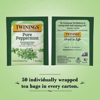 Foto 2 | Tea Twinings Pure Peppermint, 50 Bolsas, Envueltas Individualmente - Venta Internacional.