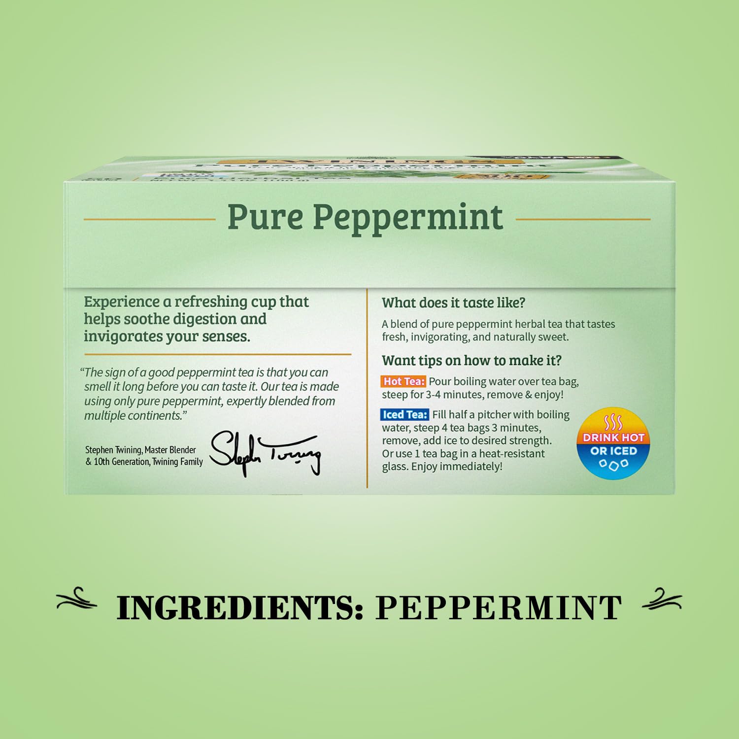 Foto 5 pulgar | Tea Twinings Pure Peppermint, 50 Bolsas, Envueltas Individualmente - Venta Internacional.