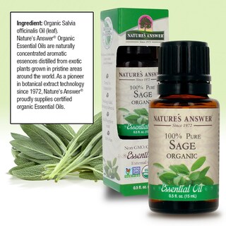 Foto 3 | Aceite Esencial De Salvia Nature's Answer 100% Puro, 15 Ml, Orgánico Usda - Venta Internacional.