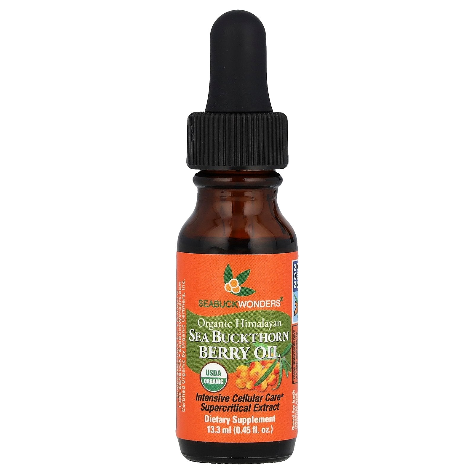 Foto 2 pulgar | Aceite De Bayas De Espino Amarillo Seabuckwonders Organic 13,3 Ml - Venta Internacional.