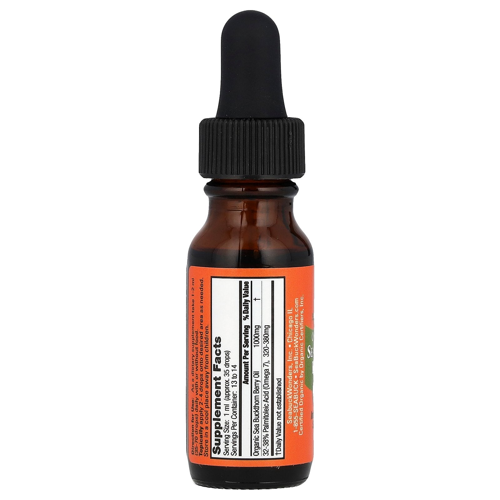 Foto 3 pulgar | Aceite De Bayas De Espino Amarillo Seabuckwonders Organic 13,3 Ml - Venta Internacional.