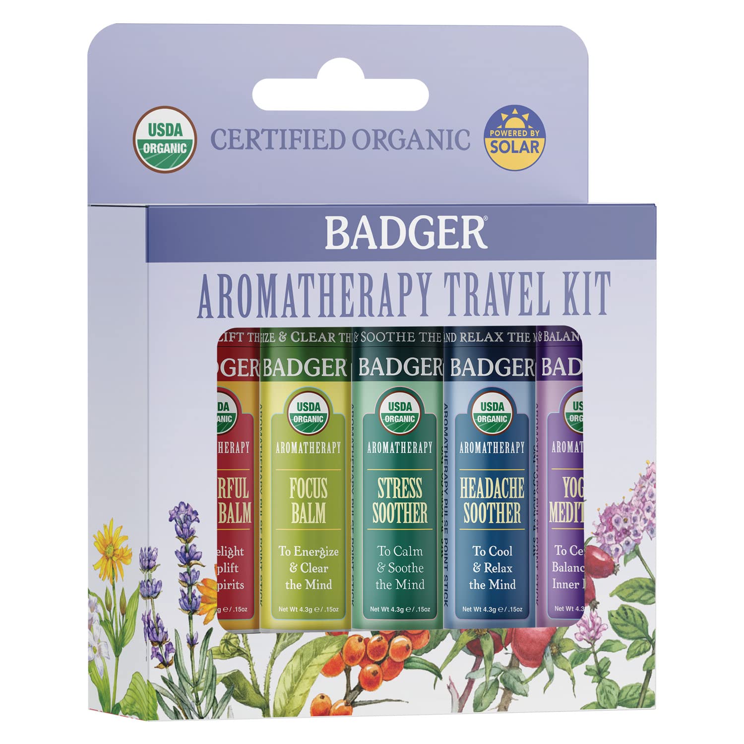 Foto 4 pulgar | Paquete Variado De Bálsamo De Aromaterapia Badger, Paquete De 5 - Venta Internacional.