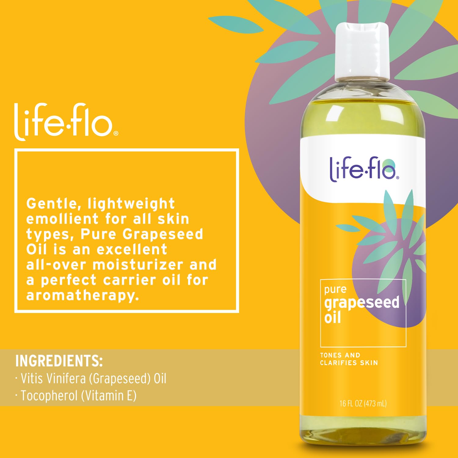 Foto 3 pulgar | Aceite Portador Life-flo Aceite Puro De Semilla De Uva 473 Ml - Venta Internacional.
