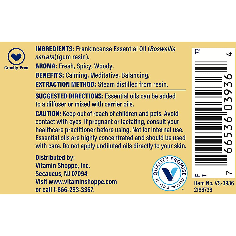 Foto 5 pulgar | Aceite Esencial The Vitamin Shoppe De Incienso, 30 Ml, 100% Puro - Venta Internacional.