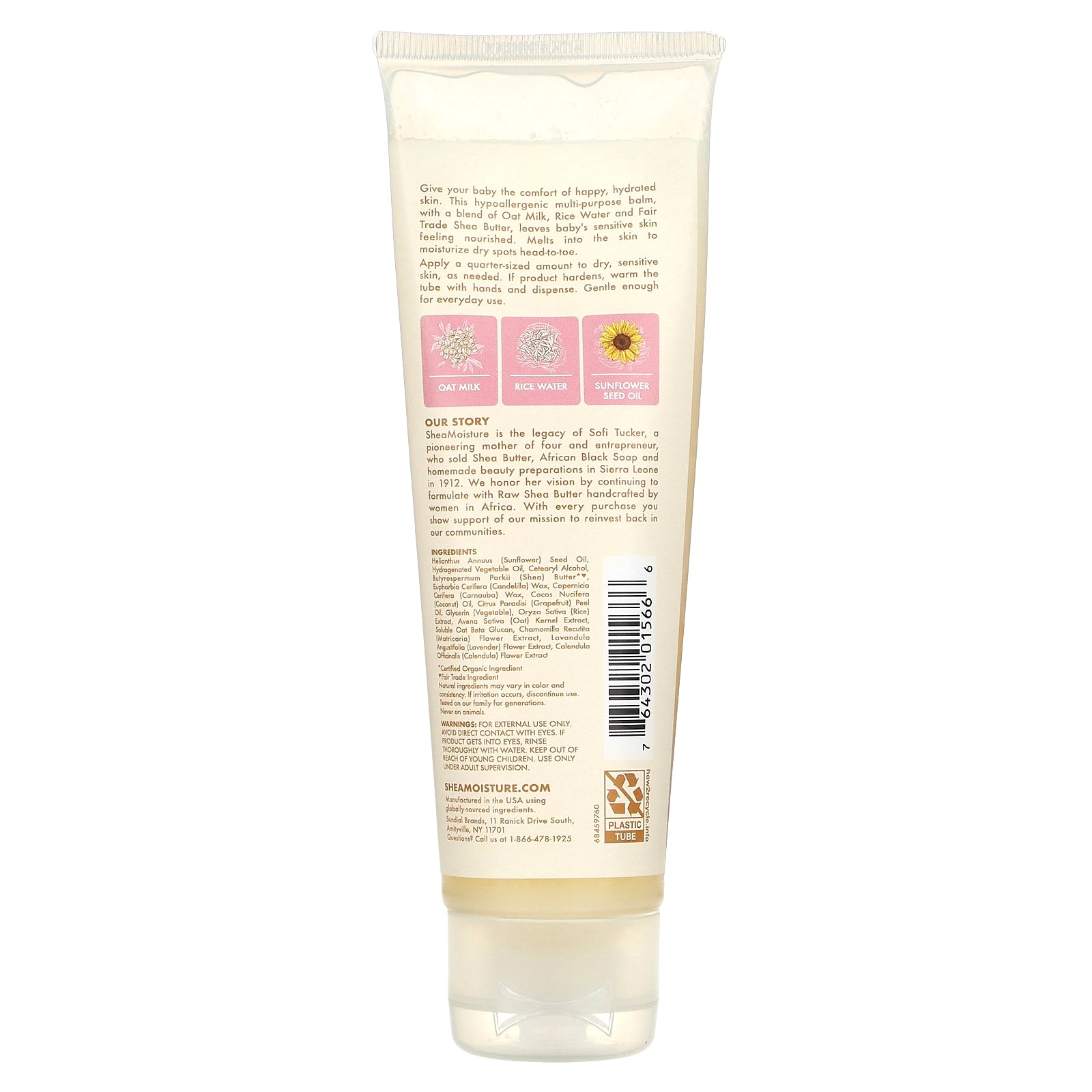 Foto 3 pulgar | Bálsamo Multiusos Para Bebés Sheamoisture, Leche De Avena Y Agua De Arroz, 100 Ml - Venta Internacional.
