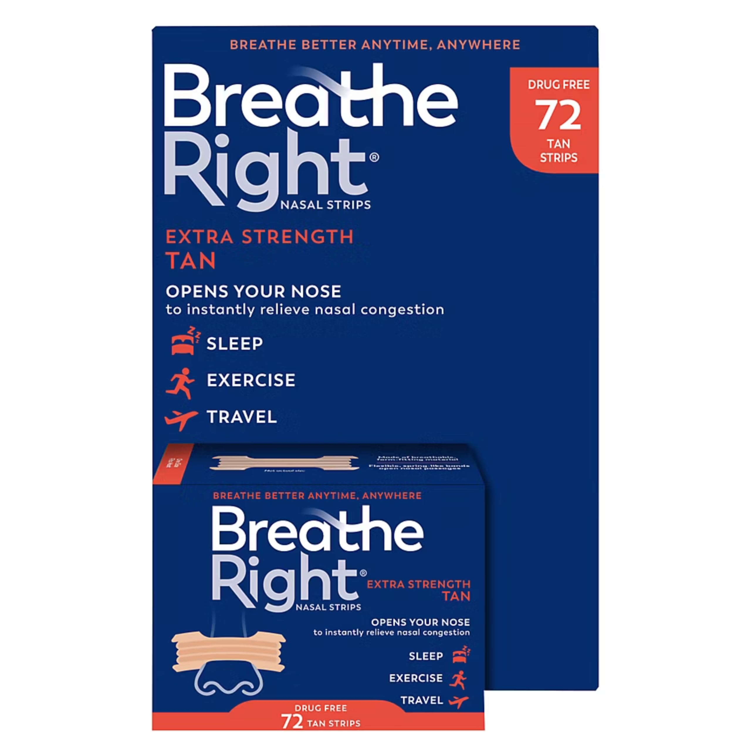 Foto 1 | Tiras Nasales Breathe Right Extra Strength  72 Tiras - Venta Internacional.