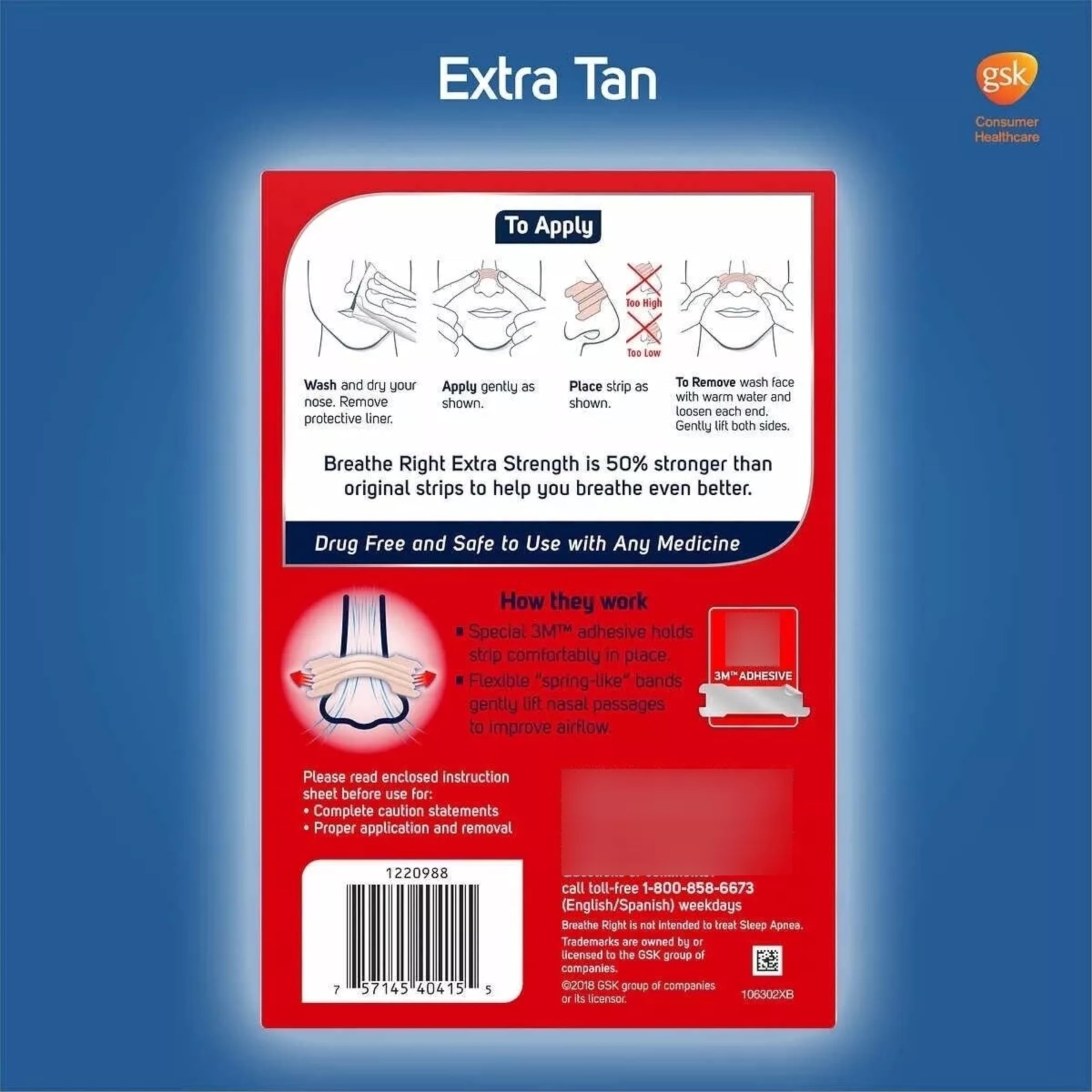 Foto 7 pulgar | Tiras Nasales Breathe Right Extra Strength  72 Tiras - Venta Internacional.