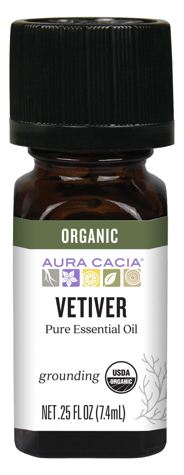 Foto 2 pulgar | Aceite Esencial Aura Cacia Vetiver Organic 7 4 Ml - Venta Internacional.