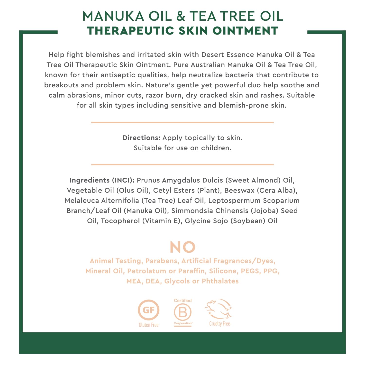 Foto 2 | Pomada Para La Piel Desert Essence  Aceite De Manuka Y Árbol De Té  30 Ml - Venta Internacional.