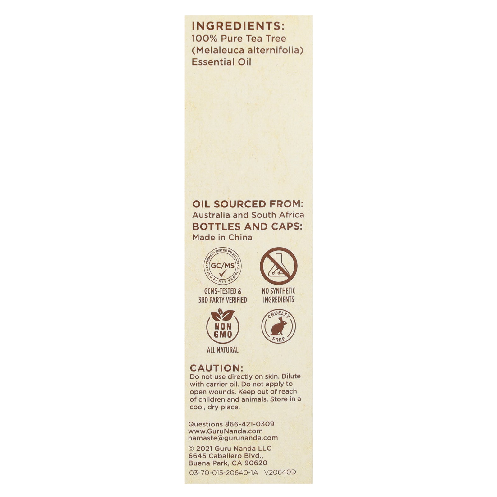Foto 4 pulgar | Aceite Esencial De Árbol De Té Gurunanda  15 Ml  100% Puro Y Natural - Venta Internacional.