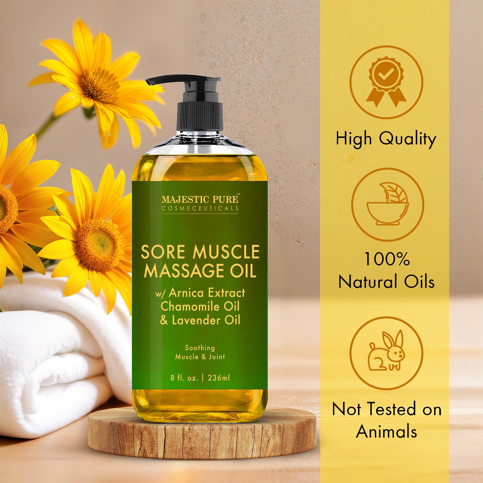 Foto 6 | Aceite De Masaje Majestic Pure Arnica Sore Muscle 240 Ml (paquete De 2) - Venta Internacional.